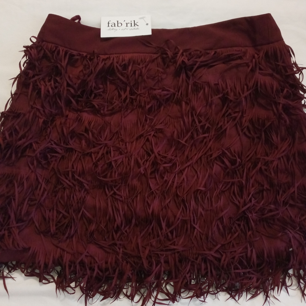 fab'rik Burgundy Skirt, Size- Medium